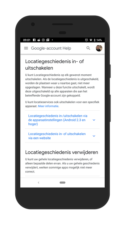 Google verduidelijkt omschrijving van locatiegeschiedenis