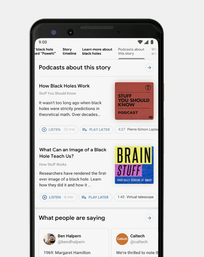 Google vernieuwt zoekresultaten met Augmented Reality, podcasts en meer