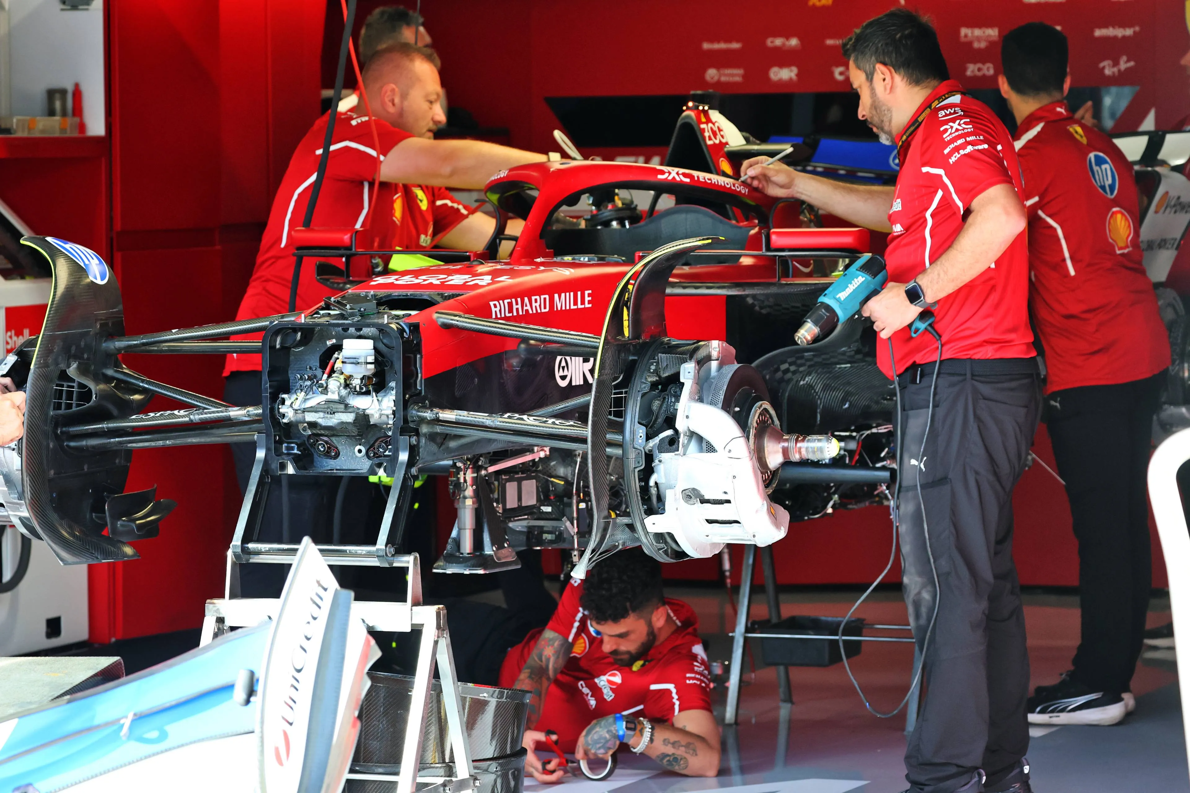 Ferrari da giovedì nel garage del Gran Premio di Miami