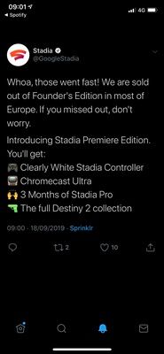 Google kondigt Stadia Premiere Edition aan want Founders Edition is uitverkocht