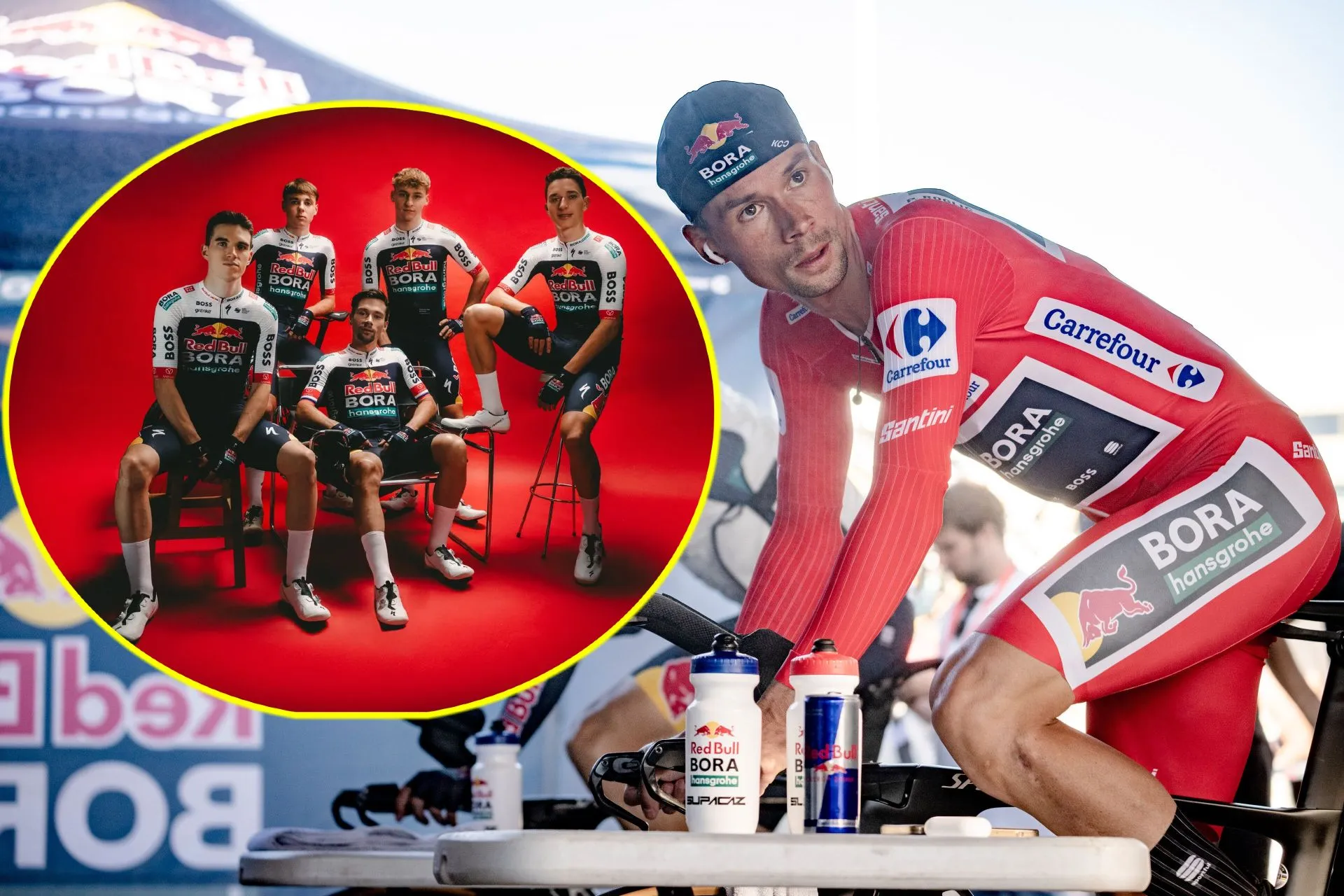 La preciosa equipación con la el Red Bull Bora de Primoz Roglic y Oier
