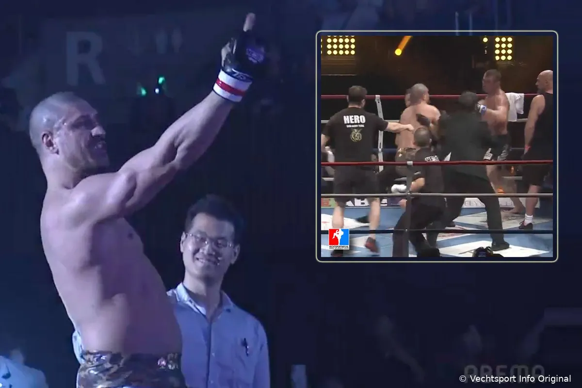 Chaos bij K-1 in Japan! Glory-vechter Sina slaat door na bizarre actie van rivaal