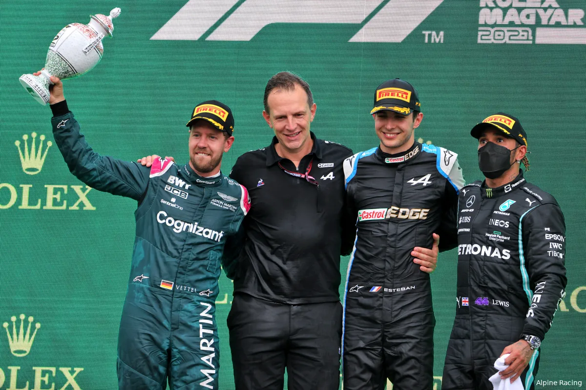 ocon vettel hamilton hongarije alpine