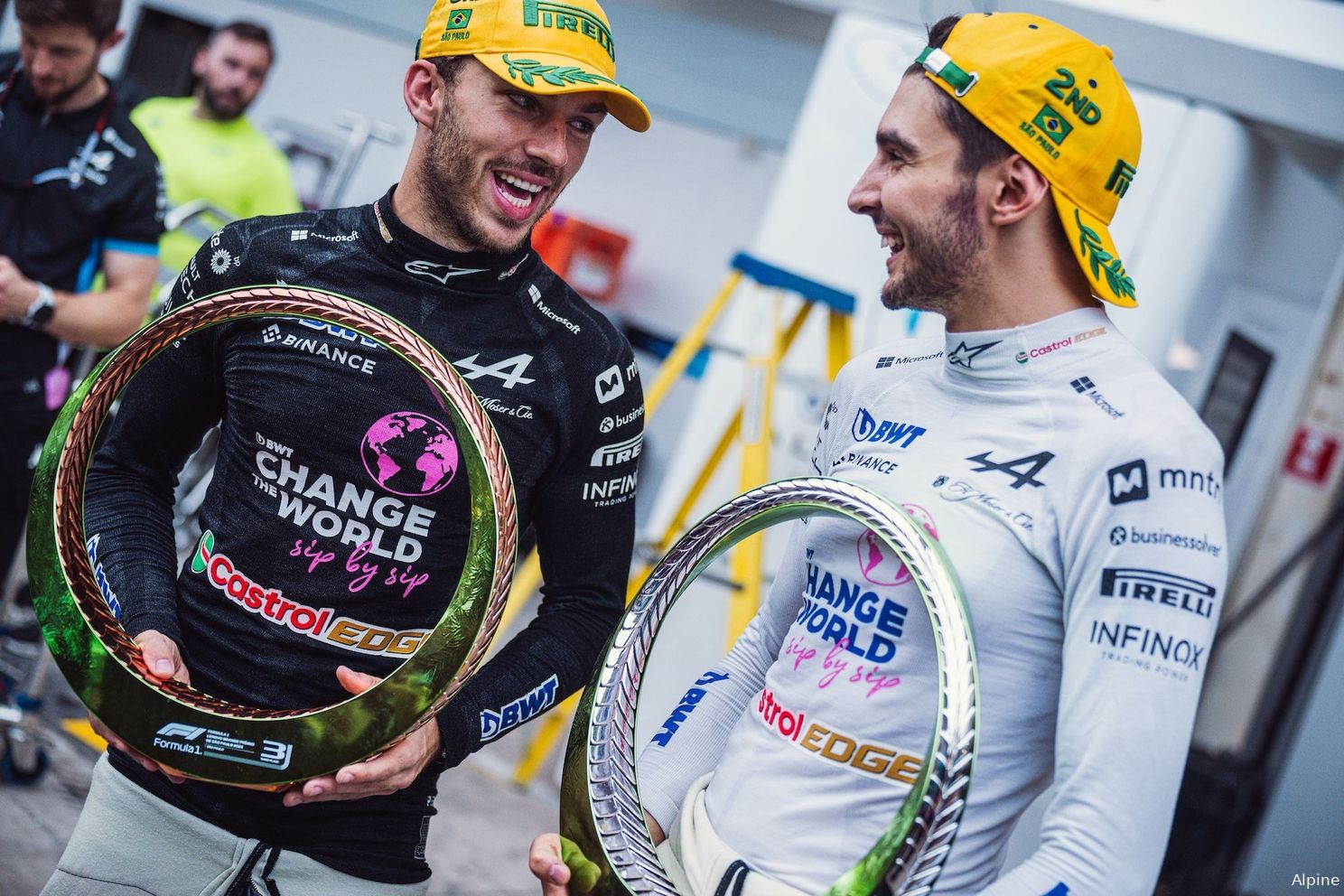 esteban ocon pierre gasly podium brazilie 2024