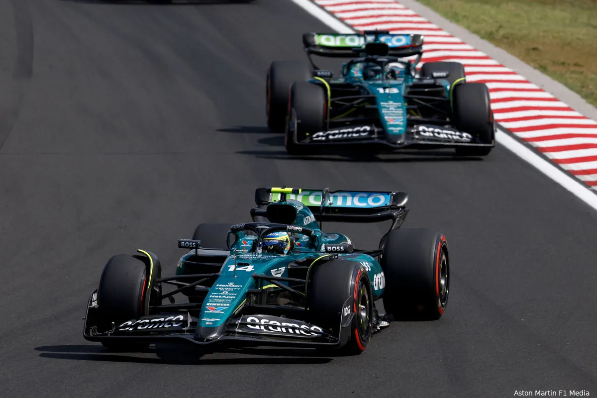 lance stroll fernando alonso aston martin gp hongarije 2024