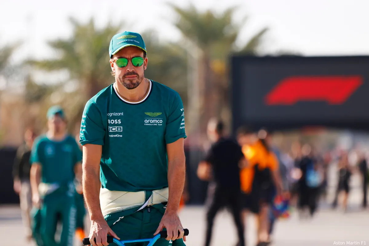 aston martin preseason testing testdagen bahrein alonso