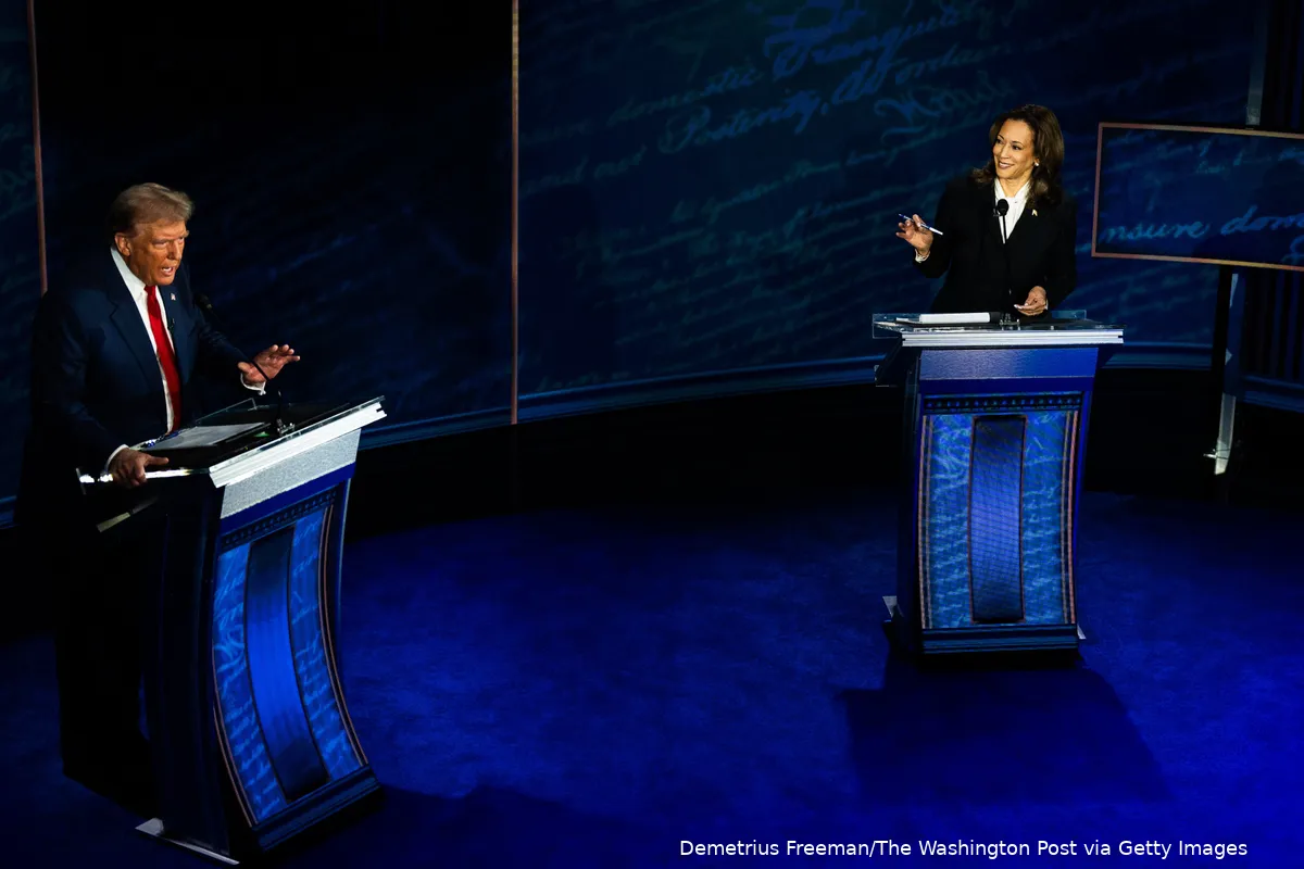 Donald Trump and Kamala Harris debating