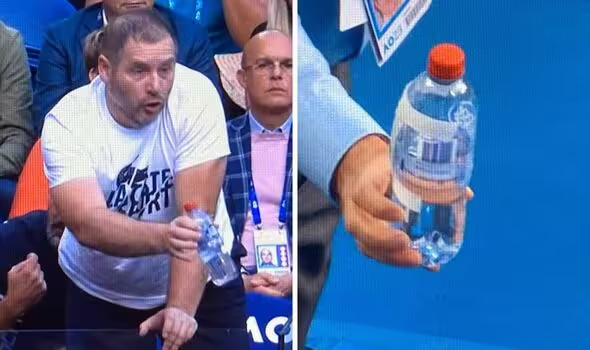 Controversy continues for Djokovic, handed bottle again with covert message during Rublev tie at Australian Open