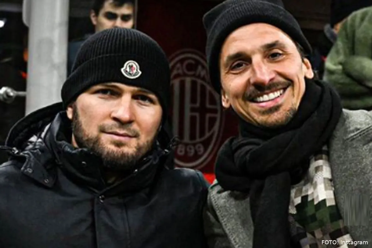 🎥 Wat bespraken Khabib en Zlatan Ibrahimovic in San Siro stadion? 'Legendes ontmoeten elkaar'