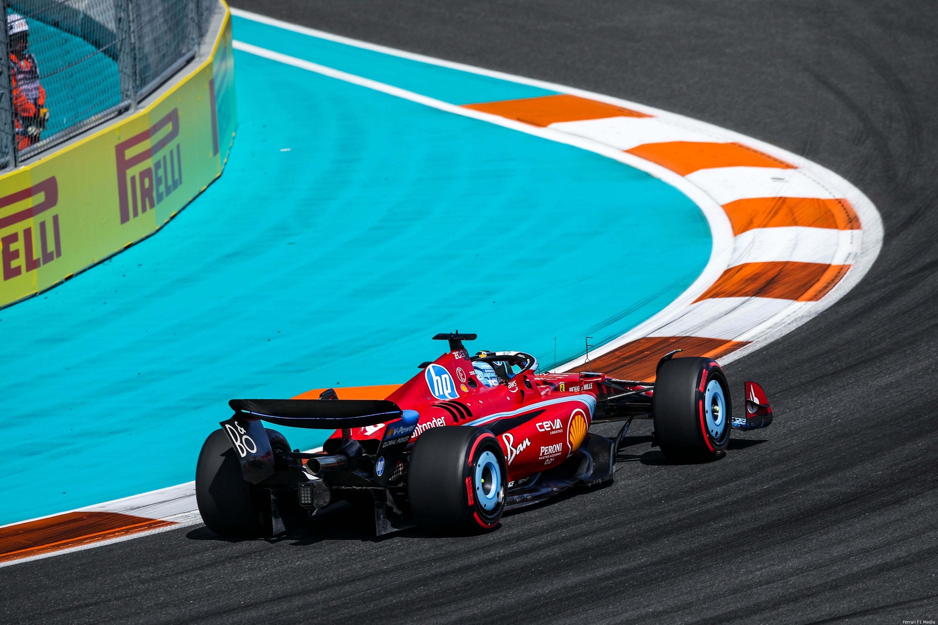 Charles Leclerc's SF-24 with a special livery for the Miami Grand Prix