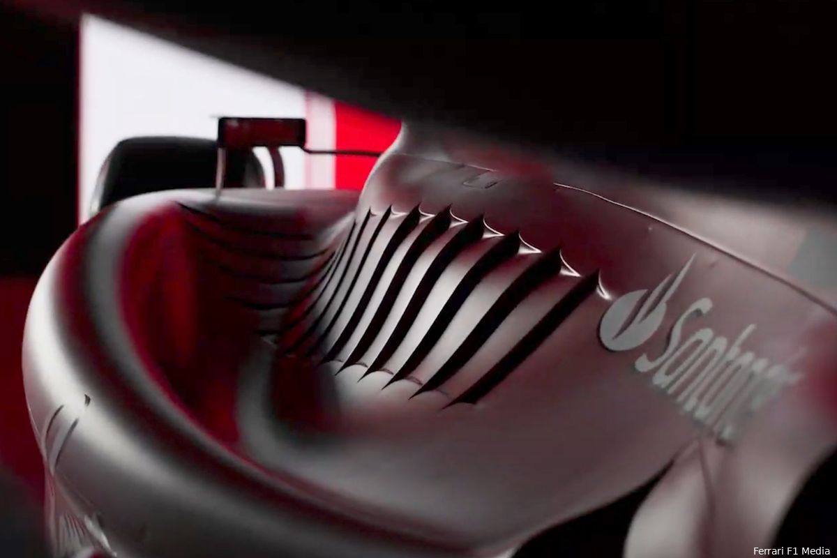 Wat doet die vreemde badkuipvorm in de sidepod van Ferrari?