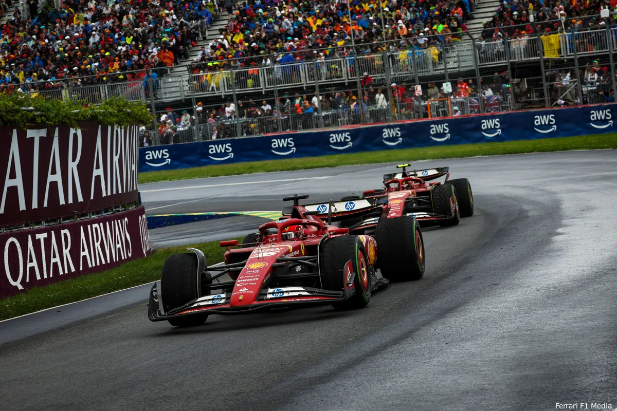 240064 scuderia ferrari canada gp race e1cb1842 9ed6 4fd8 a180 0119008af418 sainz leclerc canada 2024