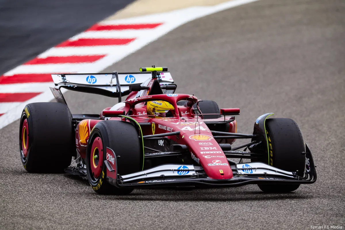 lewis hamilton ferrari testdag 1 bahrein 2025 2