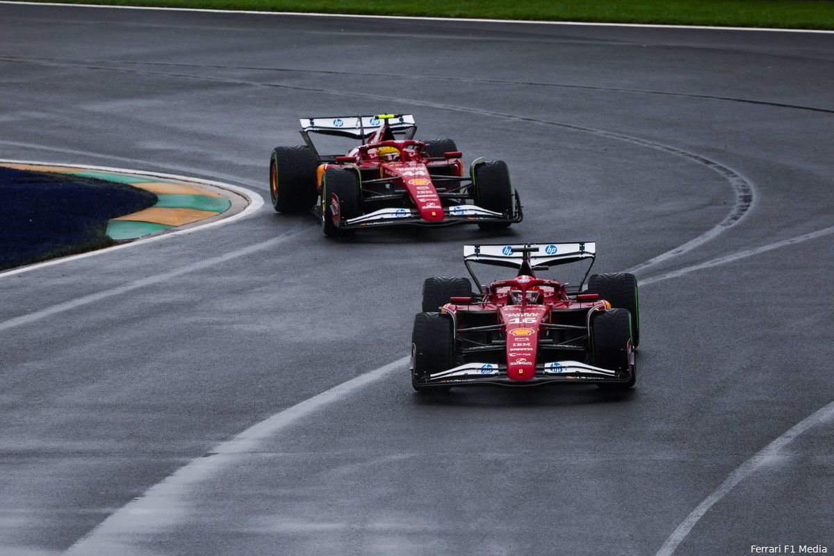 charles leclerc lewis hamilton ferrari gp australie zondag 2025