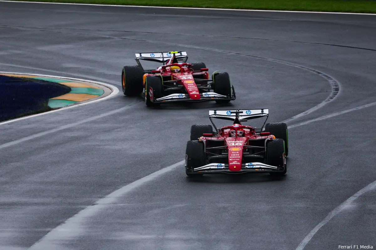 charles leclerc lewis hamilton ferrari gp australie zondag 2025