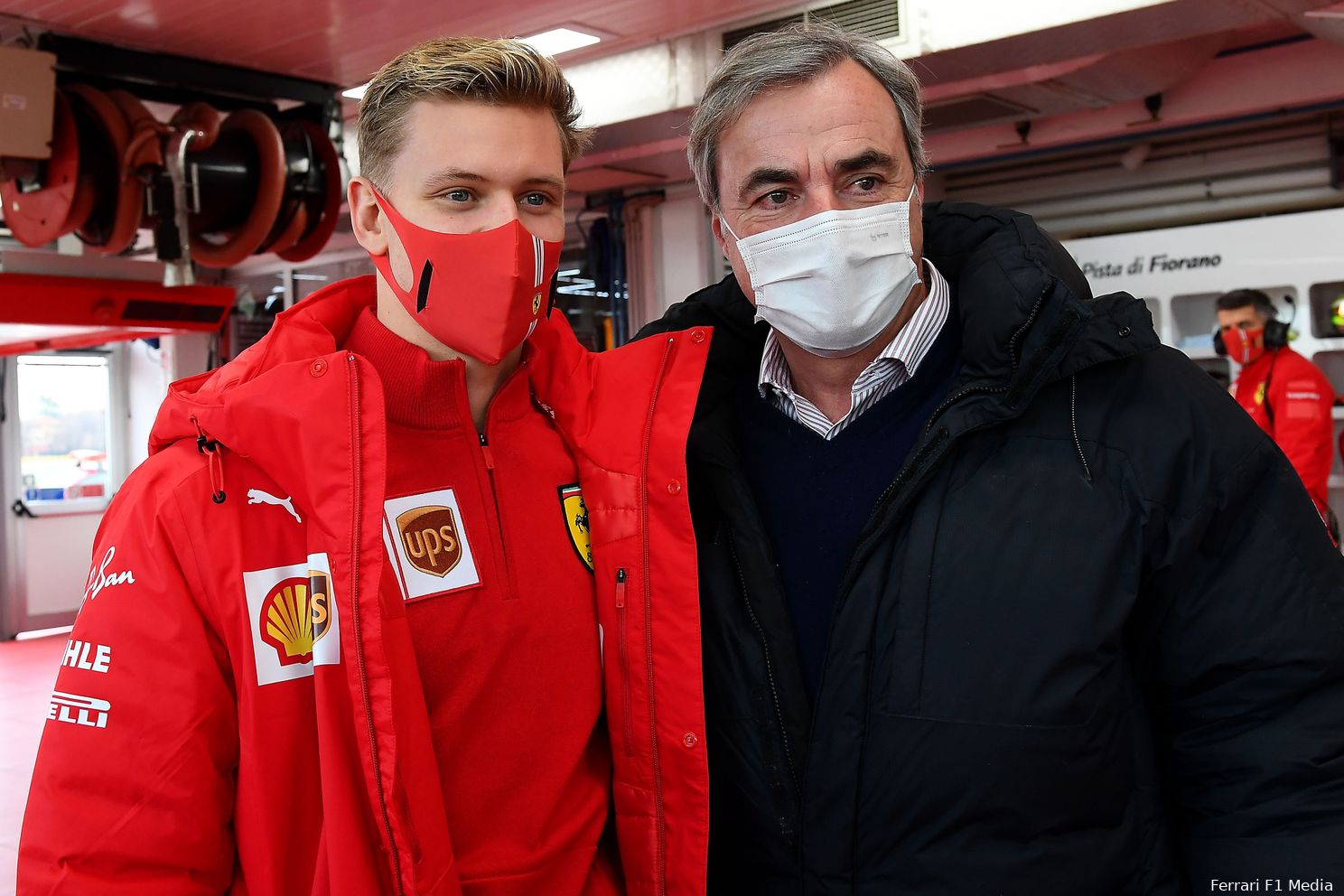 Schumachers Ferrari-test in foto's: startnummer 47 en een kiekje met Sainz sr.