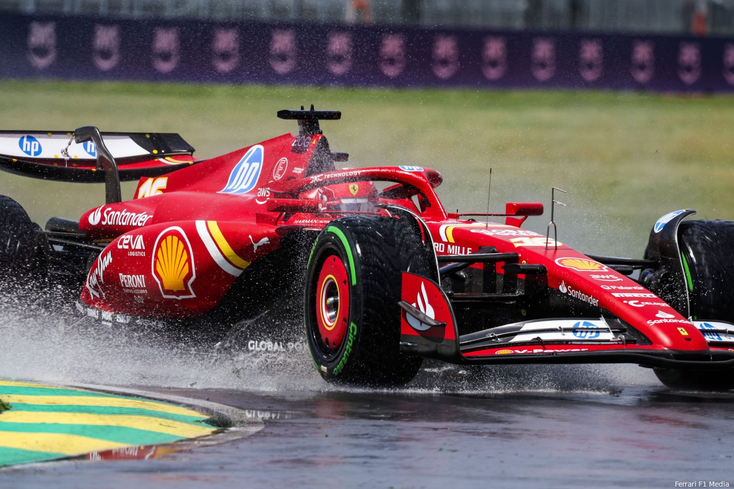 Charles Leclerc was niet erg happy; hier tijdens de vrije traning, Grand Prix van Canada, 2024.