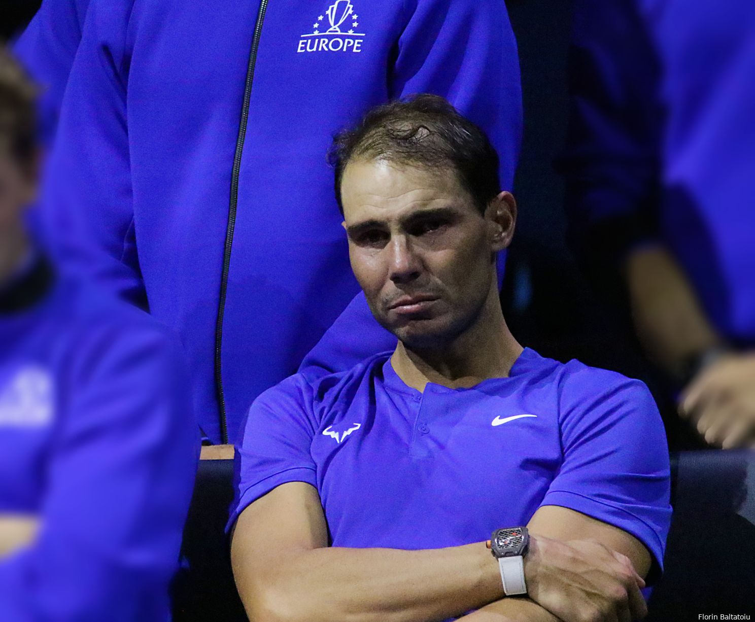 Rafa Nadal struggled to contain his emotions during Federer's final moments