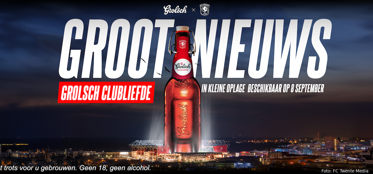Heerlijk! Grolsch en FC Twente presenteren nieuw bier: Clubliefde