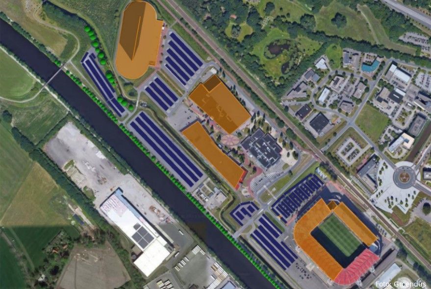 Plannen voor gigantisch zonnepanelenproject bij parkeerplaatsen rondom De Grolsch Veste