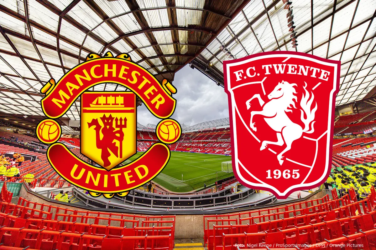 old trafford uitzicht vanuit uitvak manchester united fc twente logos