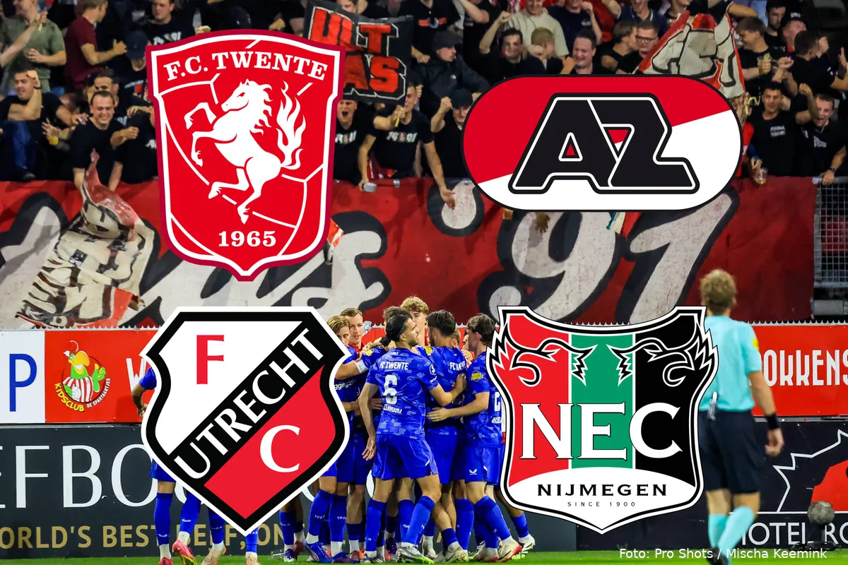 spelers-juichen-voor-uitvak-supporters-fc-twente-fc-utrecht-az-nec-nijmegene-logos