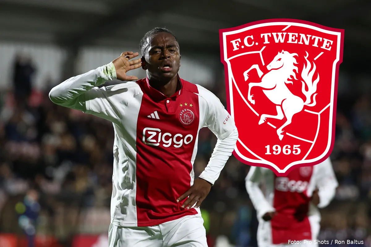 jaydon banel jong ajax jong az goal doelpunt vieren oortje logo fc twente