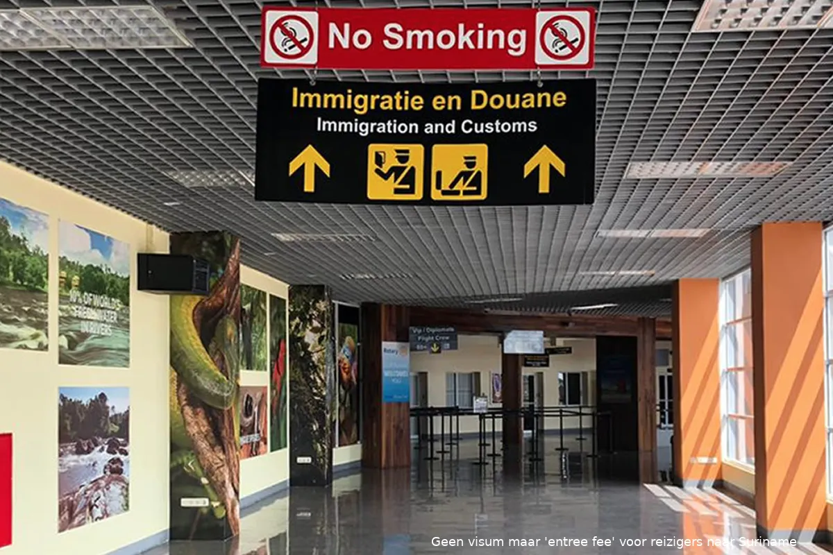 Geen visum maar 'entree fee' voor reizigers naar Suriname