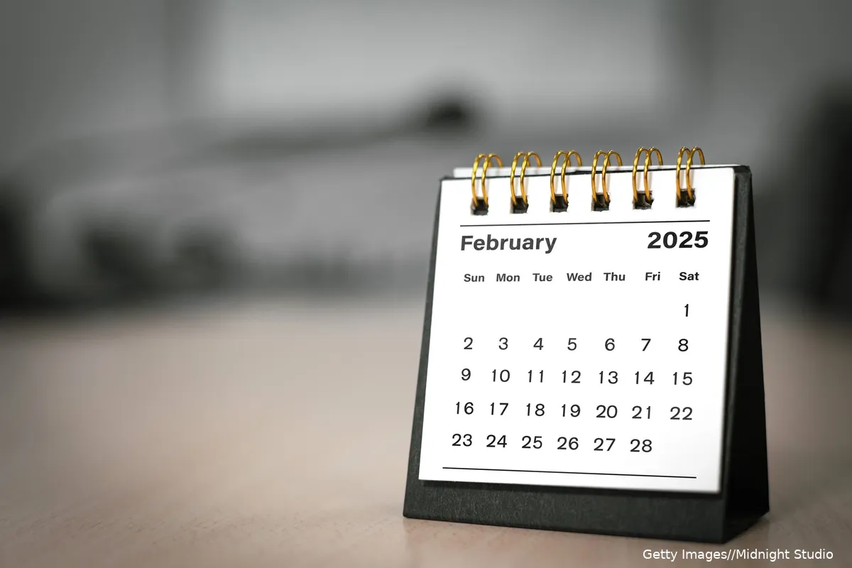 calendar-page-february-of-the-year-2025-white-color-in-meeting-room-in-office