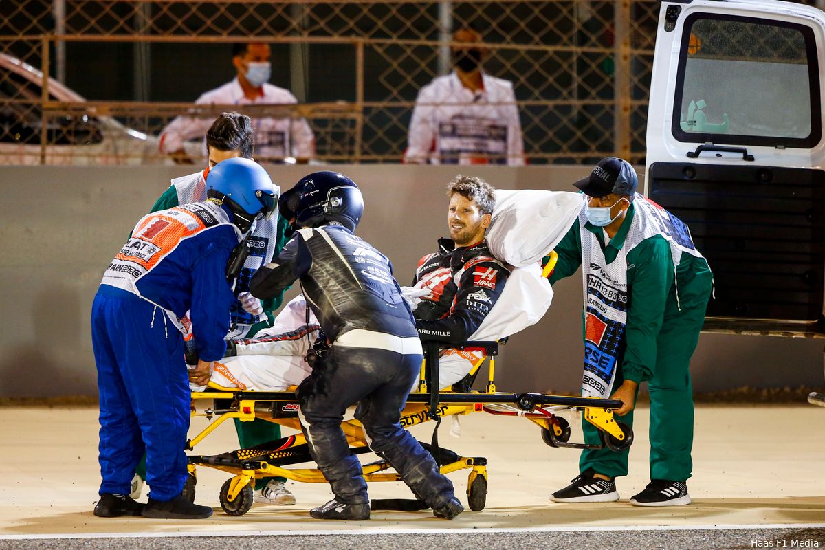 Zes redenen waardoor Grosjean de zware crash in Bahrein kon overleven