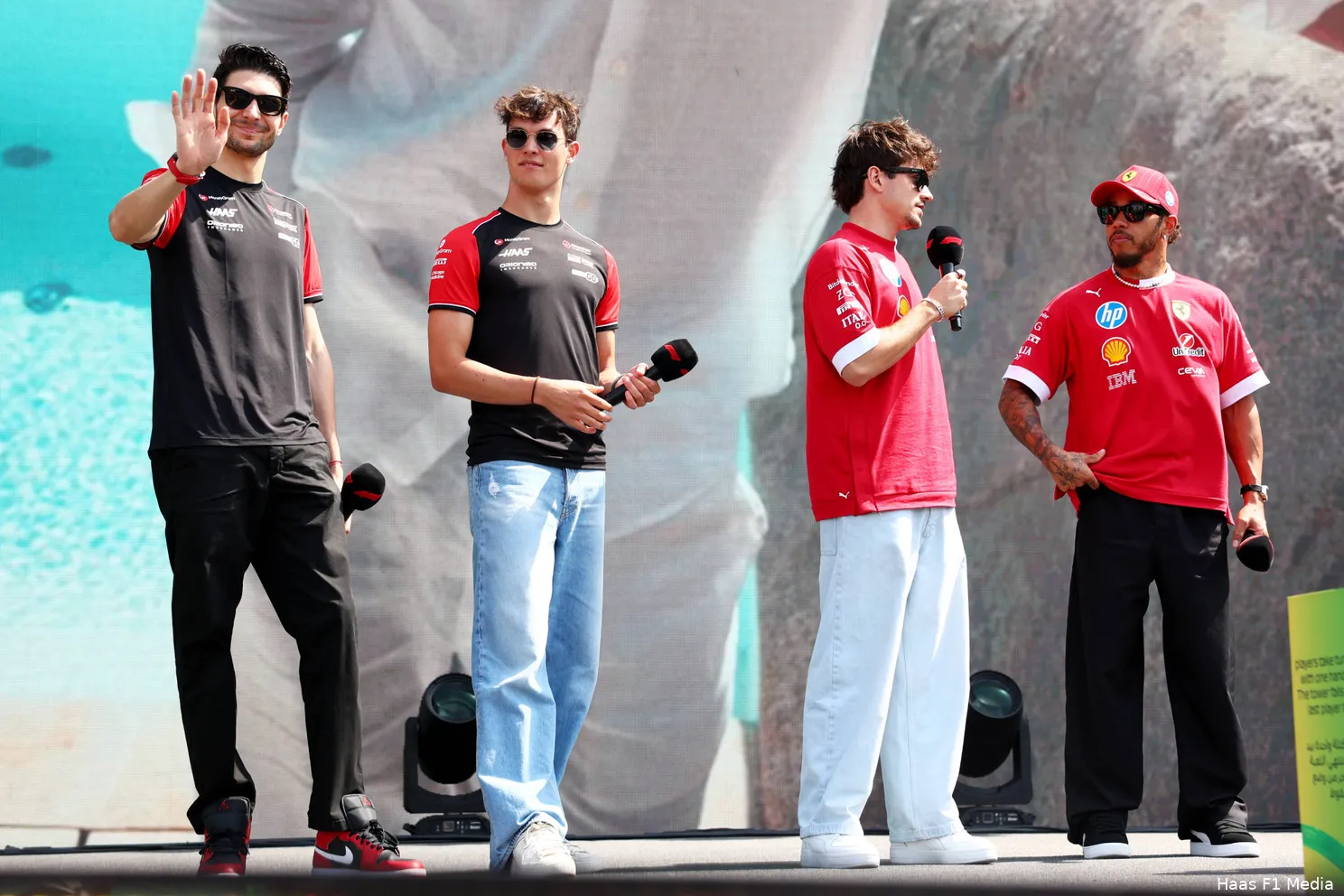 haas esteban ocon oliver bearman ferrari charles leclerc lewis hamilton gp saoedi arabie 2025 zaterdag