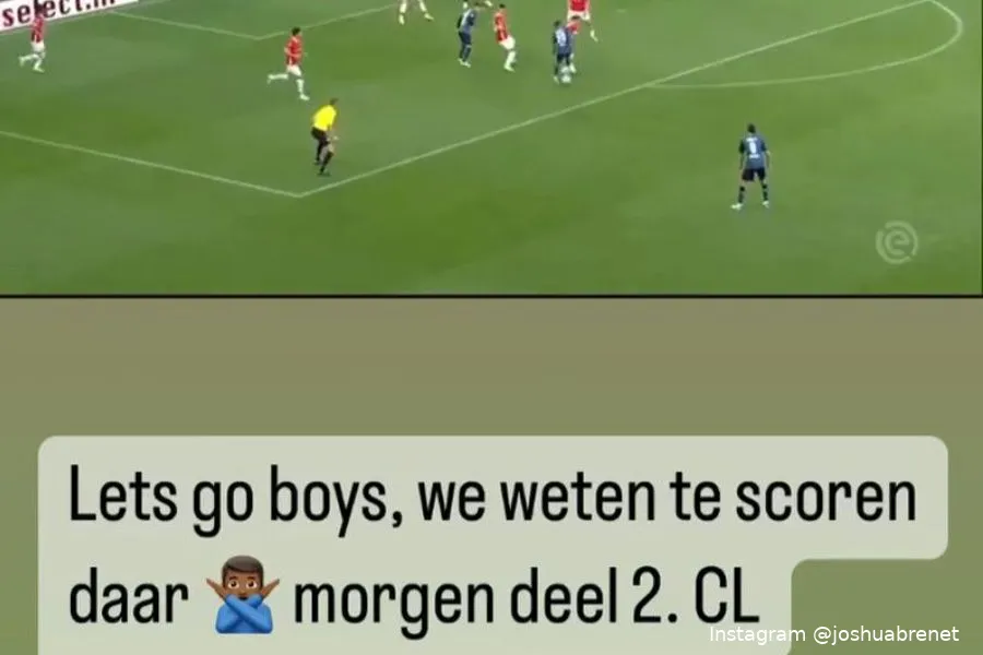 joshua brenet instagram verhaal champions league binnenhalen az 3 bij 2