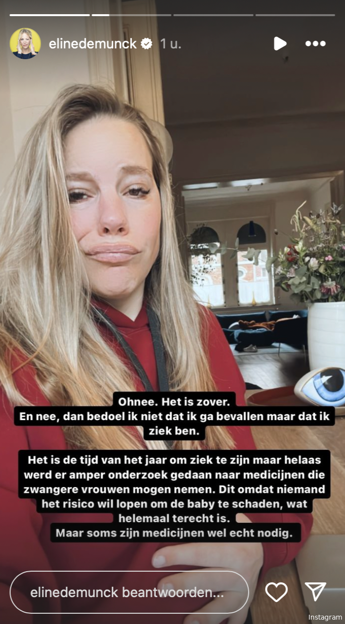 Hoogzwangere Eline De Munck heeft droevig nieuws te melden