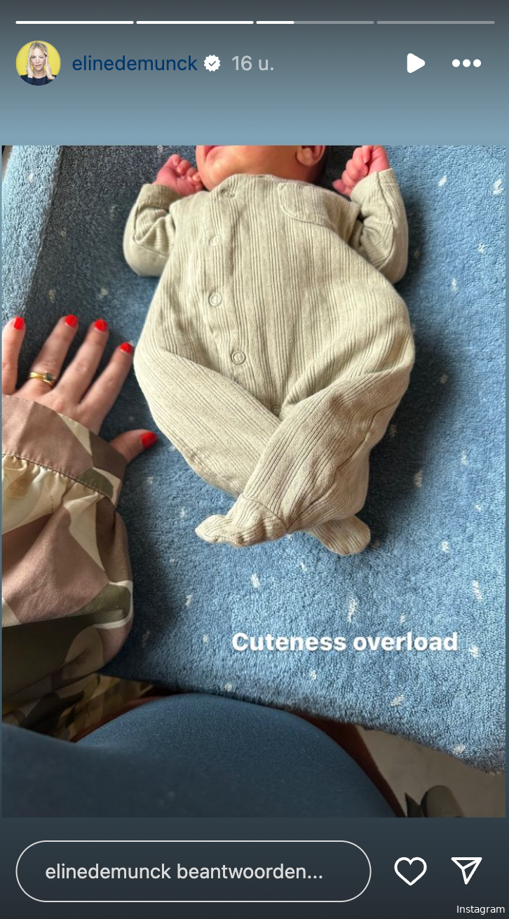 "Cuteness overload": Eline De Munck deelt ontzettend schattige beelden van pasgeboren dochtertje