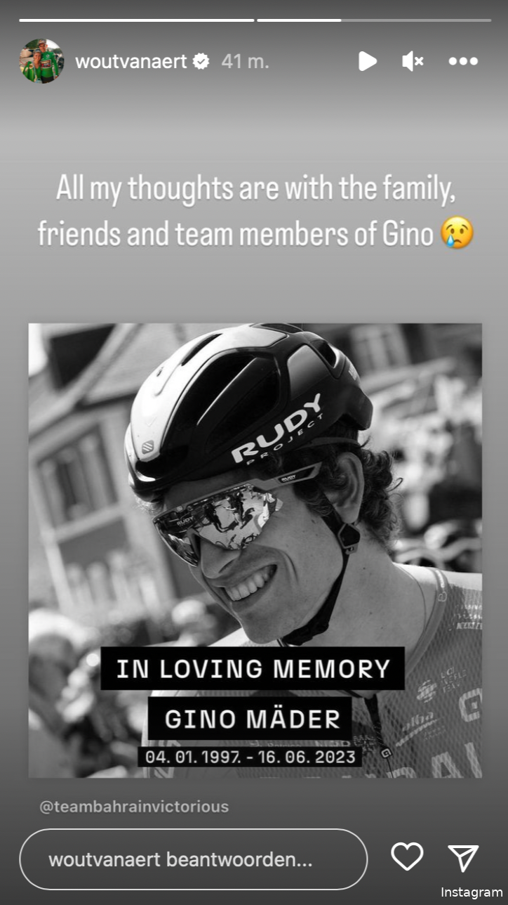 Bron: Instagram Stories @woutvanaert