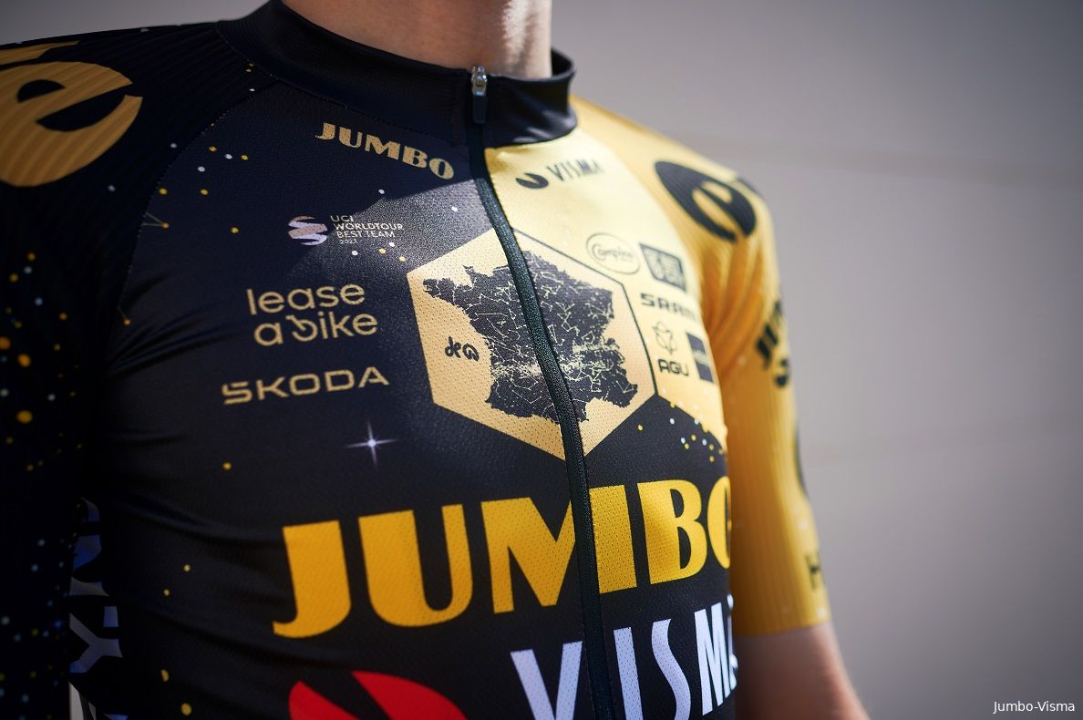 Jumbo-Visma en de Efteling presenteren Tour de France-tricot 'The Vélodrome': 'Durven dromen om deze na te jagen'