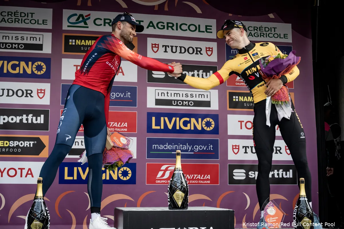 Ganna breekt na Gent-Wevelgem lans voor Van Aert: 'Ik begrijp de controverse eromheen niet'