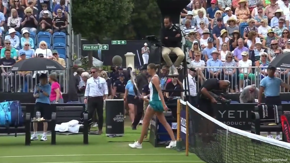 (VIDEO) Pliskova angrily hits umpires chair and throws racquet to the ground after controversial line-call stands Tennisuptodate