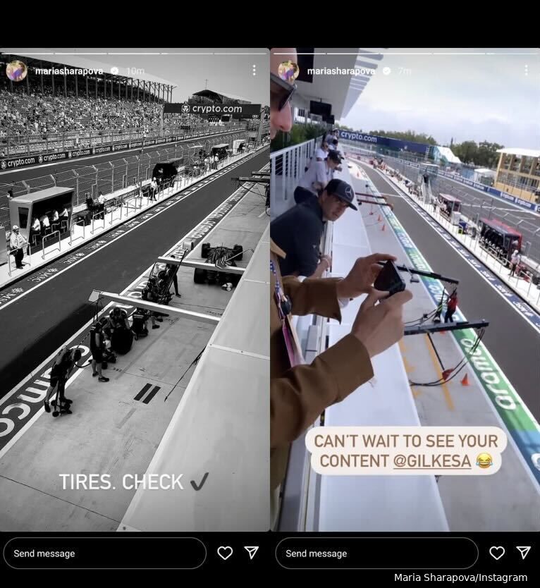Sharapova and fiance Alexander Gilkes visit 2023 Miami Grand Prix