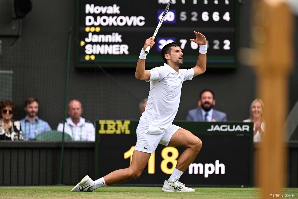 WATCH: Djokovic Demolishes His Racquet & Leaves Mark On Wimbledon Net Post