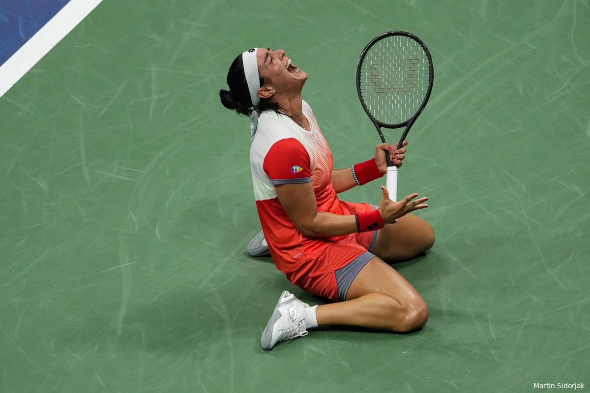 Ons Jabeur pictured in tears following painful US Open loss