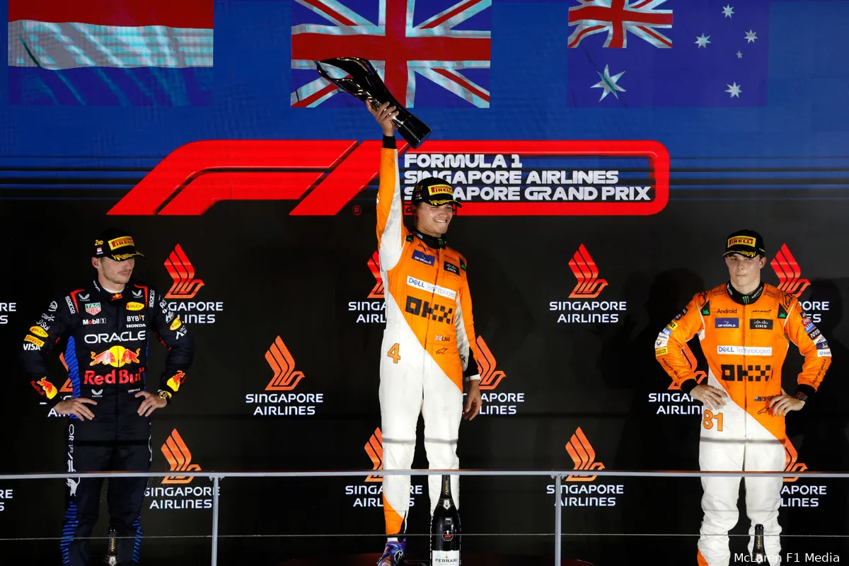 mclaren oscar piastri lando norris max verstappen red bull racing singapore gp zondag 2024
