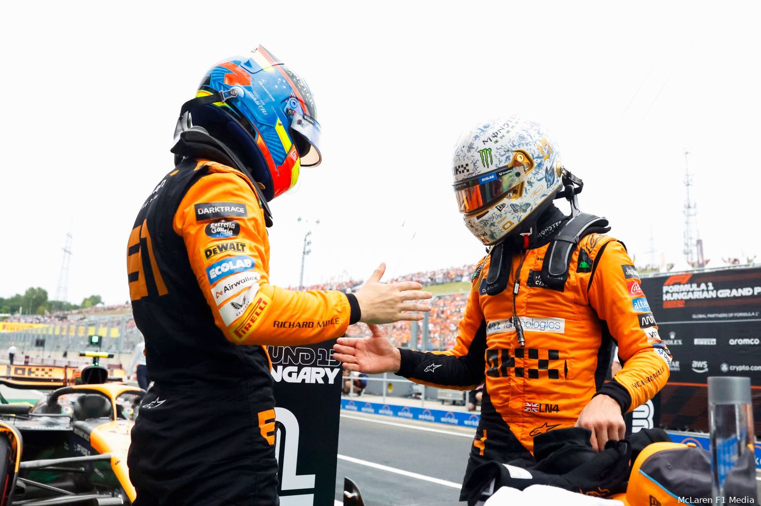 lando norris oscar piastri frontrowlockout kwalificatie hongarije