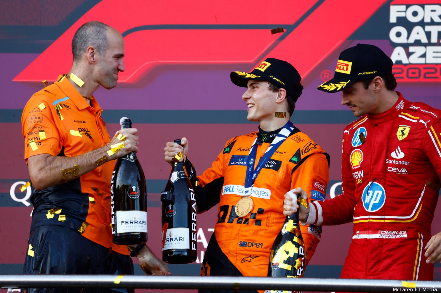 mclaren oscar piastri gp azerbeidzjan zondag 2024 charles leclerc ferrari