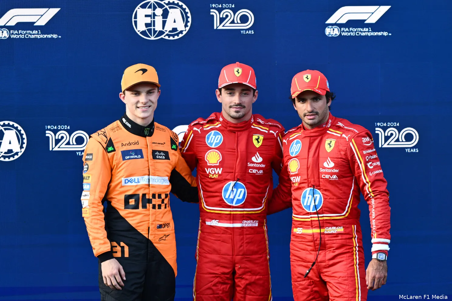 oscar piastri charles leclerc carlos sainz bakoe kwali 1