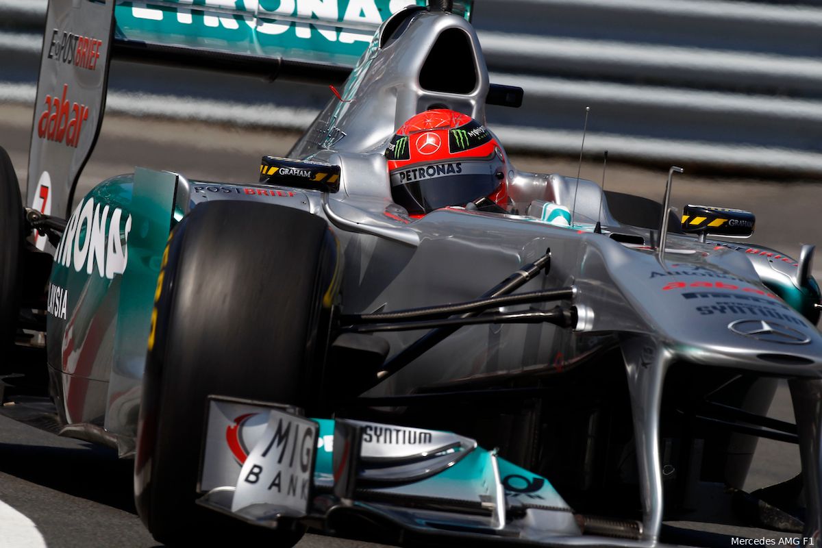 Gebroken harten bij Mercedes: 'Schumacher had een overwinning verdiend voor al zijn harde werk'
