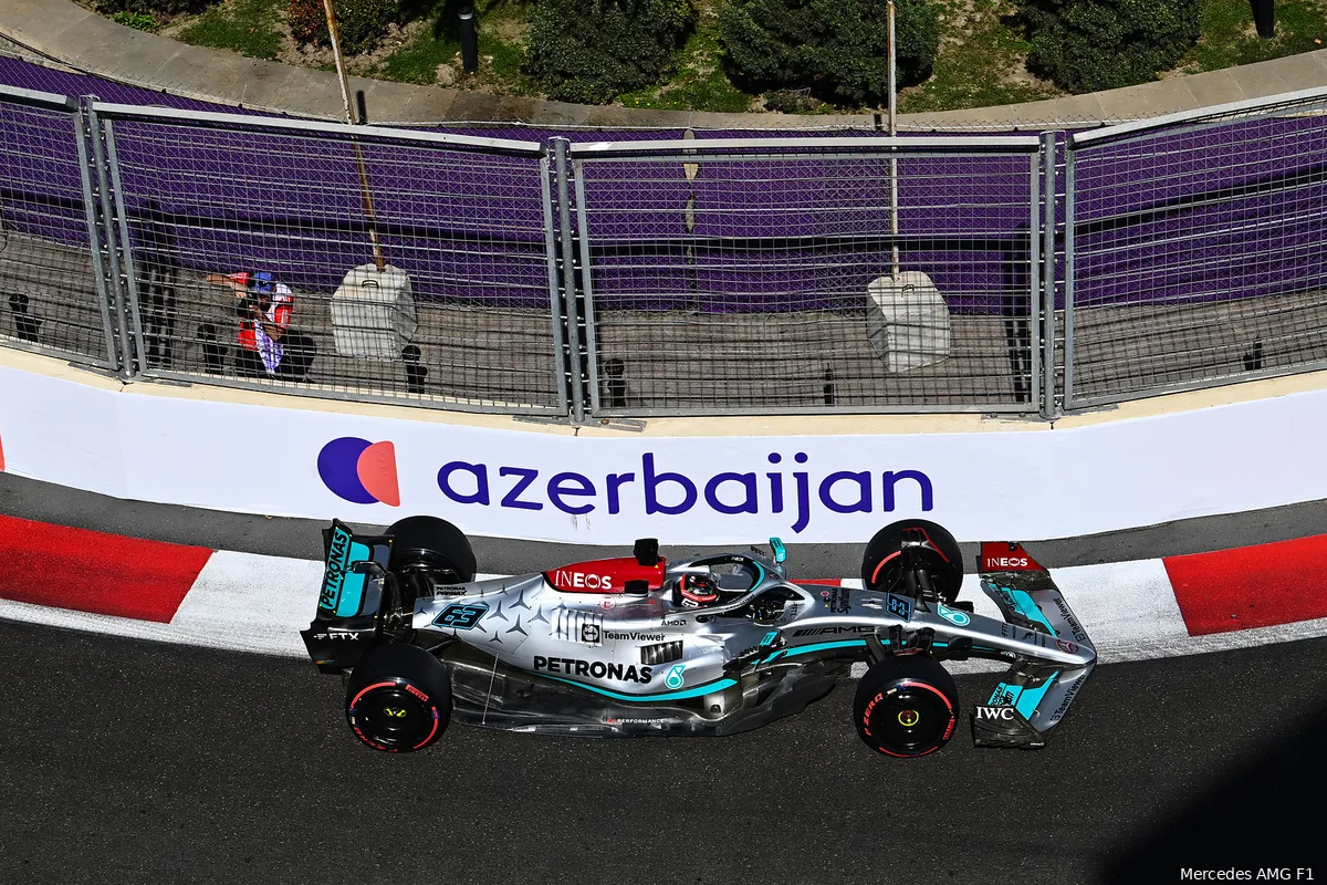 Mercedes had in Azerbeidzjan niet kunnen voldoen aan technische richtlijn porpoising