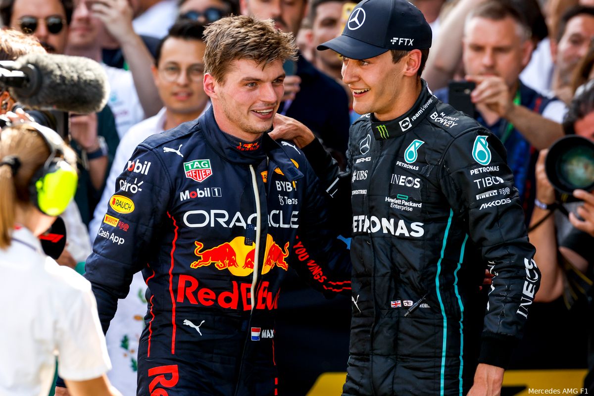 Russell gelooft niet in podium Mercedes: 'Verstappen gaat de race ook gewoon winnen'