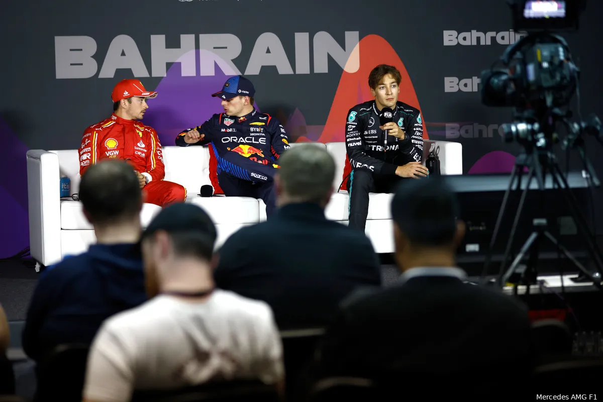 george russell w15 bahrein max verstappen charles leclerc