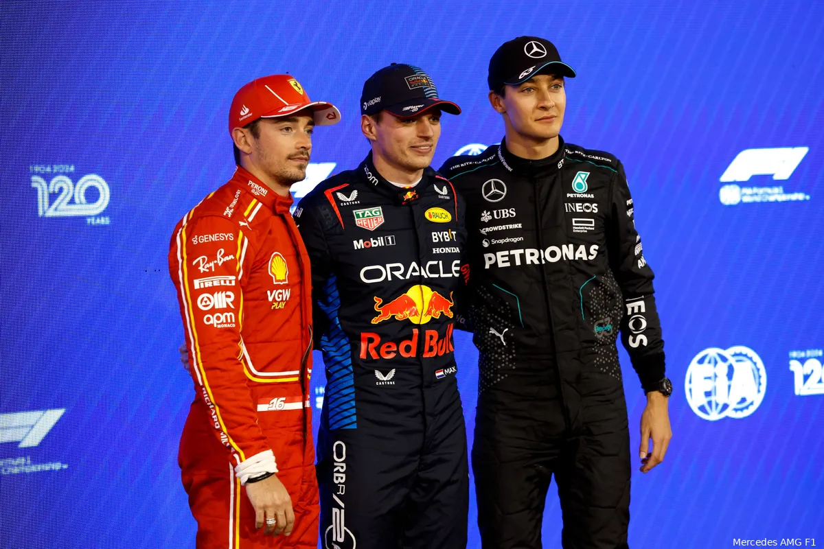 george russell w15 bahrein max verstappen charles leclerc